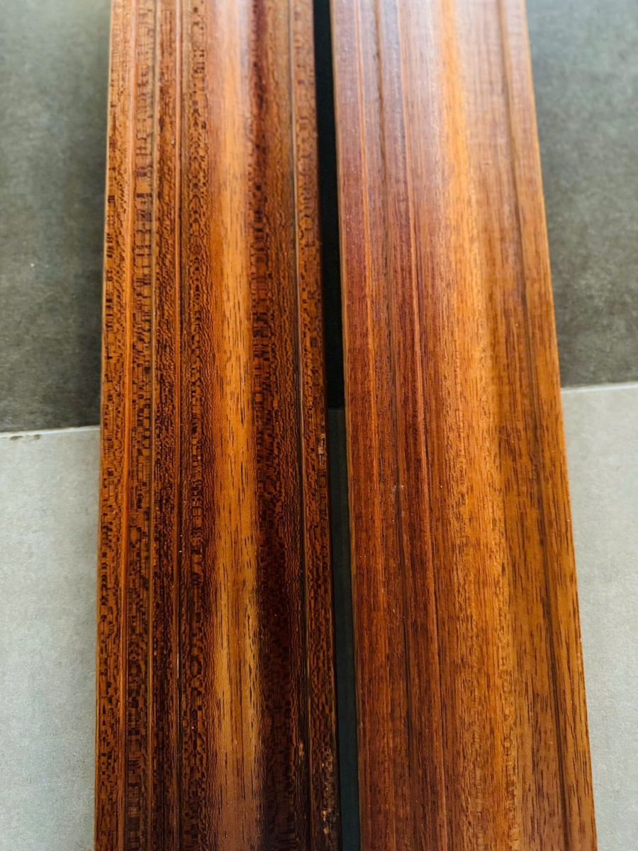 Len chân tường gỗ Gõ đỏ bản từ 5-8,5cm